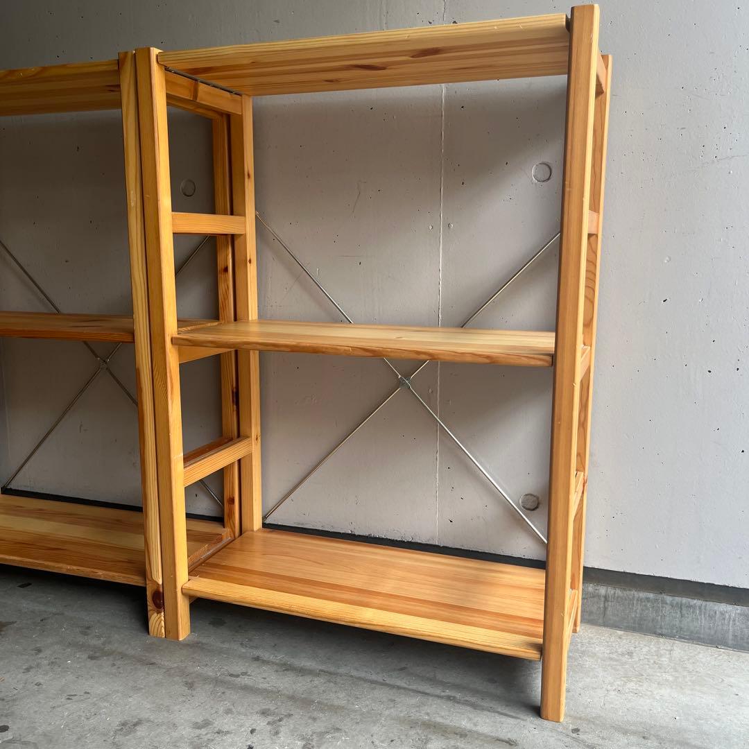 無印★パイン材ユニットシェルフ・奥行２５ｃｍタイプ・５８ｃｍ幅・小 ２個セット