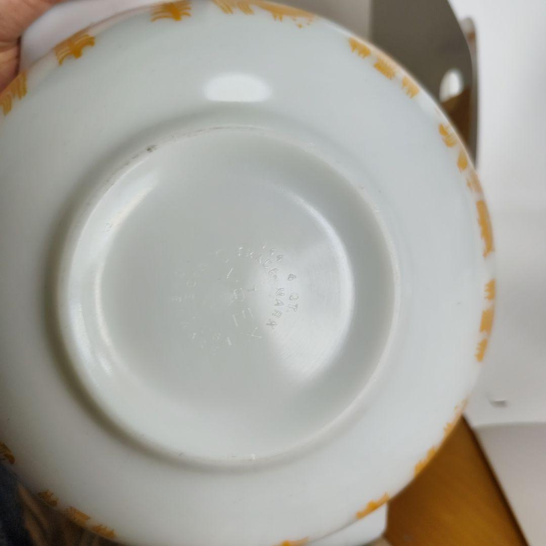 パイレックス　黄色　イエロー　バタープリント　アーミッシュ　ミキシングボウル