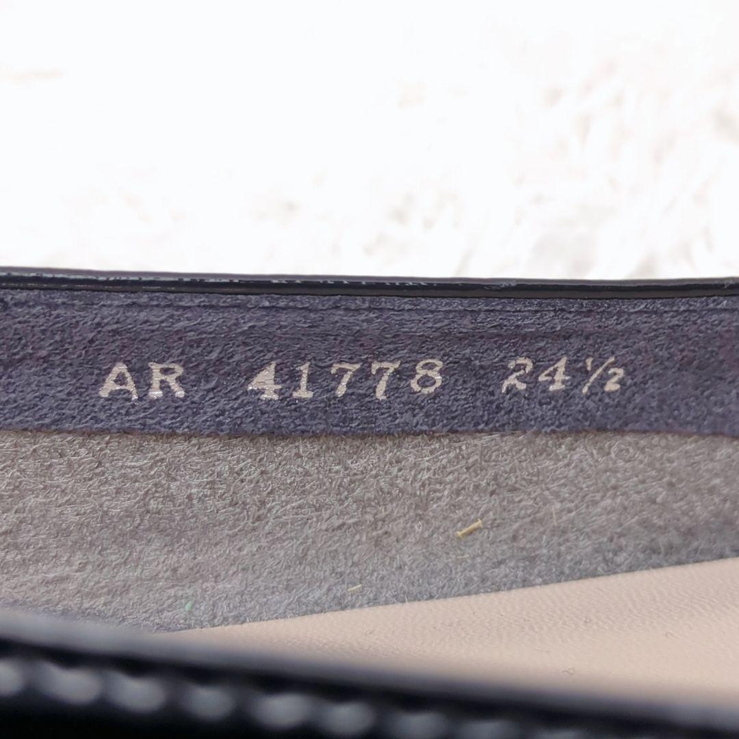 【美品】DIANA ダイアナ オペラシューズ エナメル ローファー 黒 リボン付