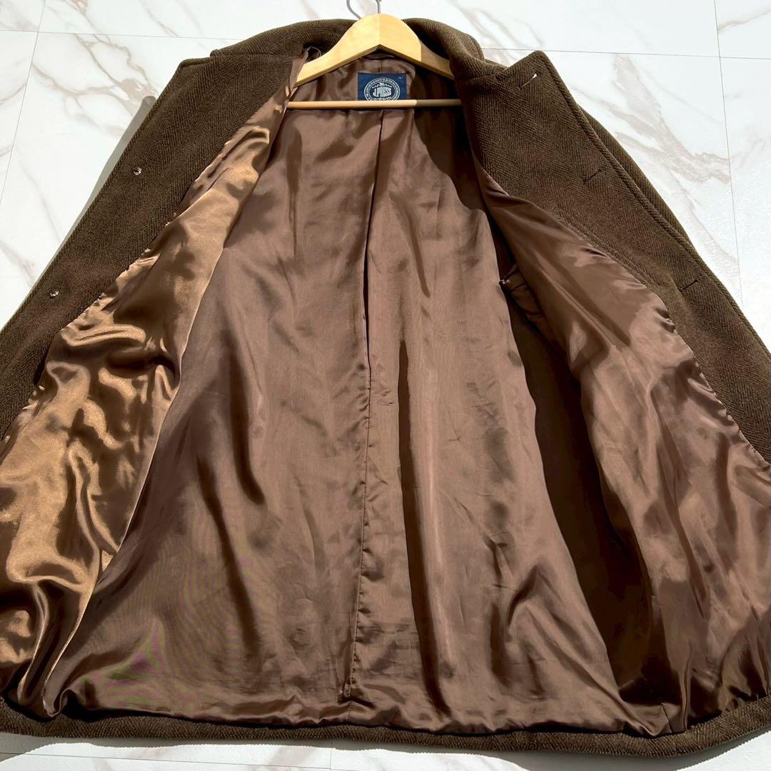 【美品✨】J.PRESS ヘリンボーン ステンカラーコート ブラウン L