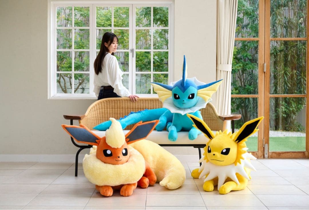 等身大 シャワーズ　寝そべり ぬいぐるみ　新品