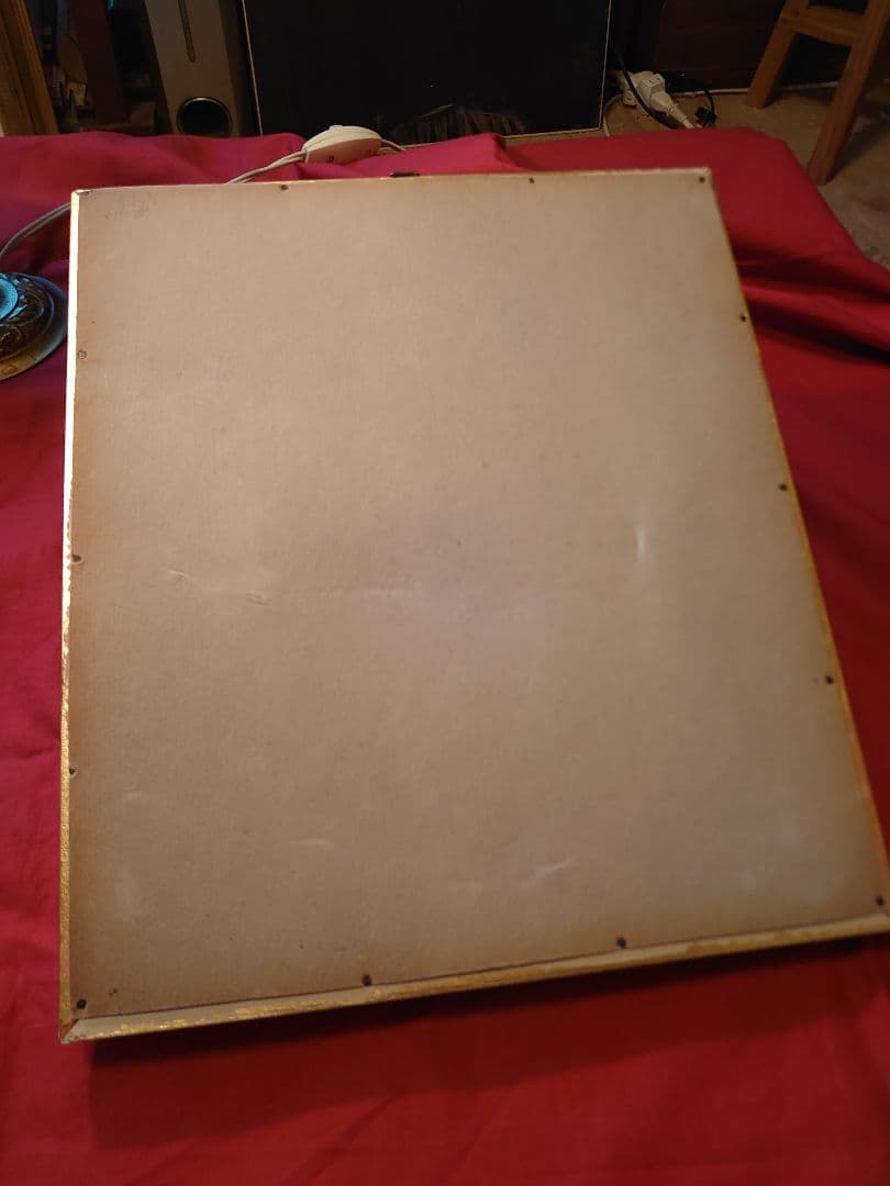 フランス アンティーク ワックス 蝋「マリア様」木製額ゴールドフレーム