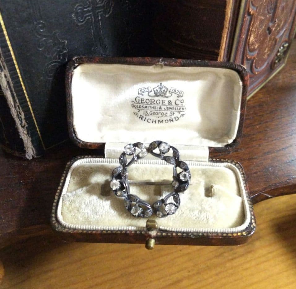 アンティーク ブローチ ペーストガラス ブロカント フランス