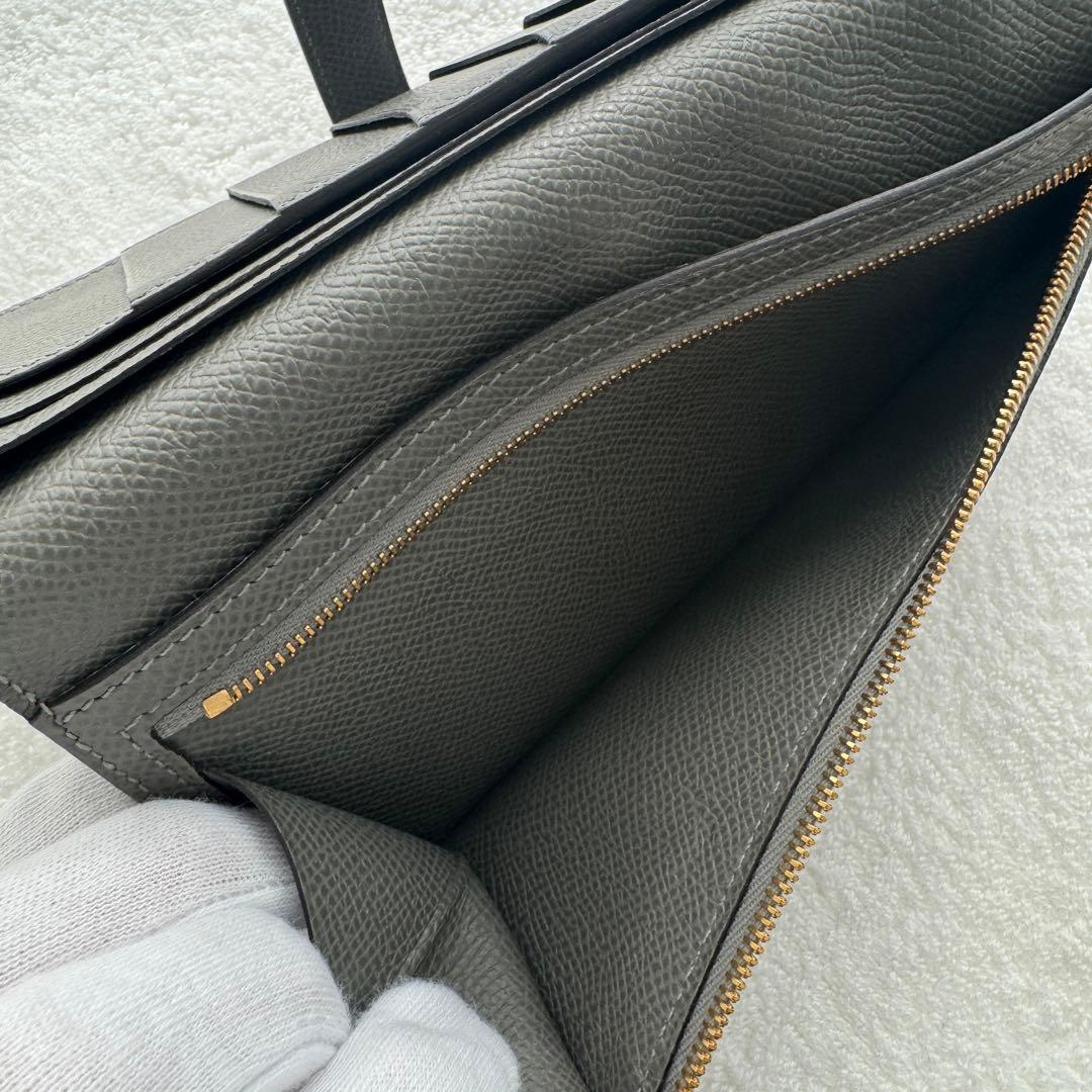 エルメス　長財布　ベアンスフレ　グレー