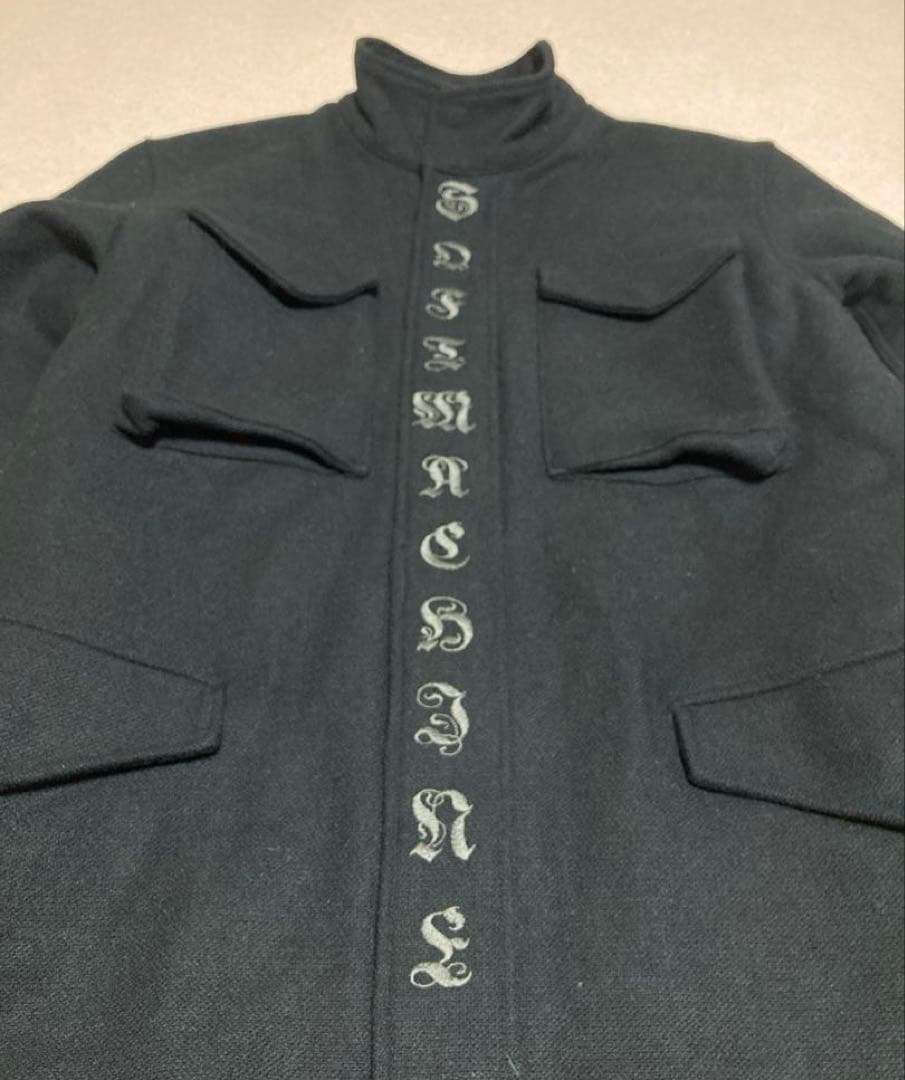 美品SOFT MACHINE ソフトマシーン スタンドカラー ウールコート 刺繍