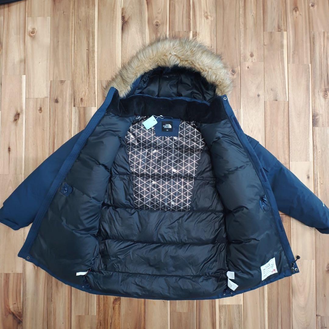 美品　ノースフェイス　ファー　ロング　ダウンジャケット　キッズ150 ネイビー