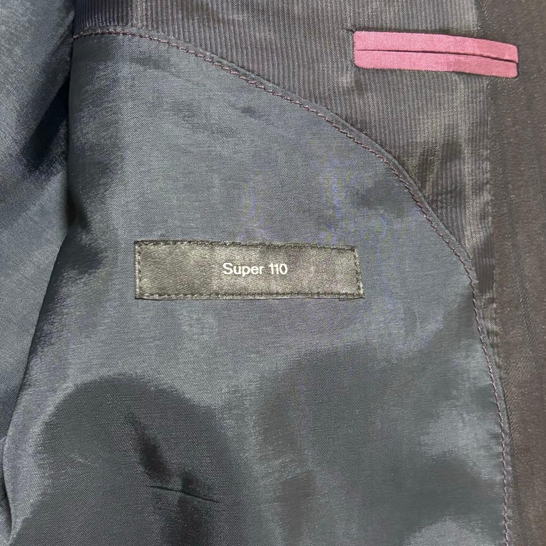 HUGO BOSSセットアップ Super110'S ネイビーストライプ