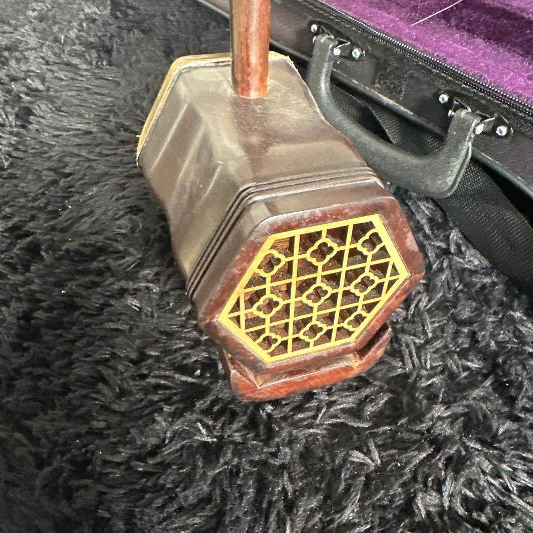 古月琴坊 二胡 ER-400 刻印 彫刻 本革 民族楽器 弦楽器 ケース付属