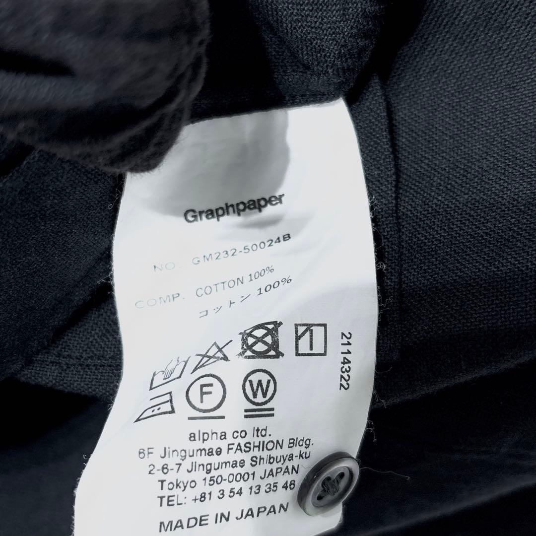 Graphpaper グラフペーパー バンドカラーシャツ ブラック コットン