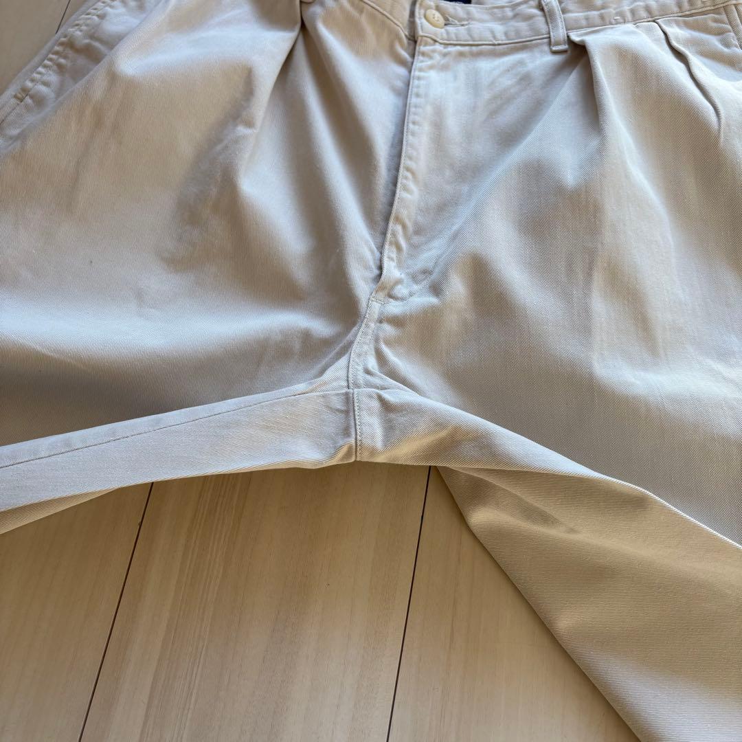 -90s ポロバイラルフローレン ポロチノ USA製 実寸33×32 アイボリー