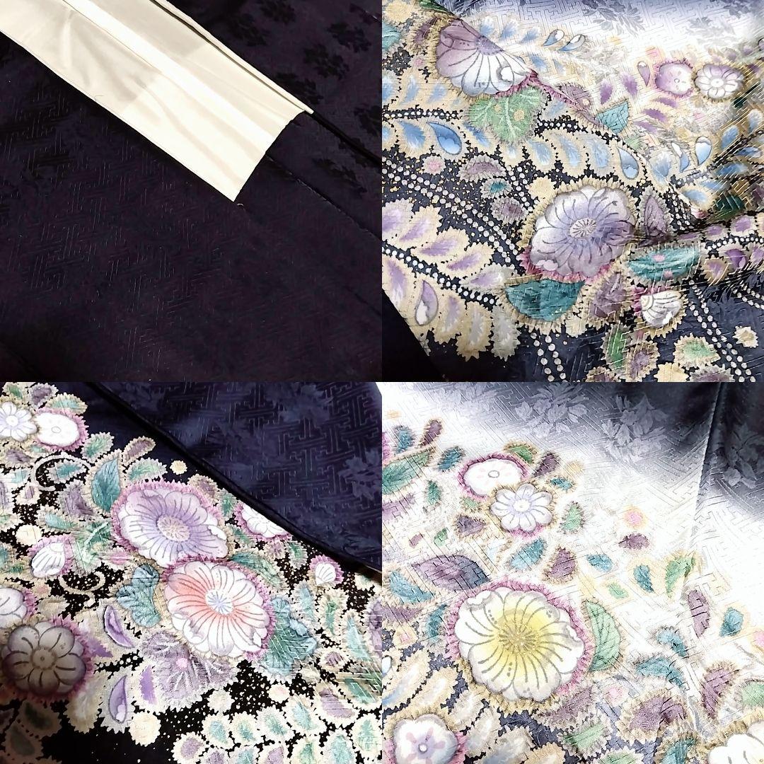 辻ヶ花 訪問着セット 辻が花 セット 袋帯 トールサイズ 紺 辻ケ花