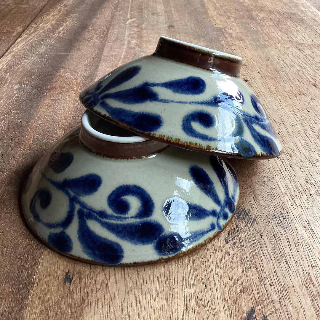 ☘️merci☘️です。新品美濃焼　琉球瑠璃唐草麺鉢　うどん丼10枚セット他