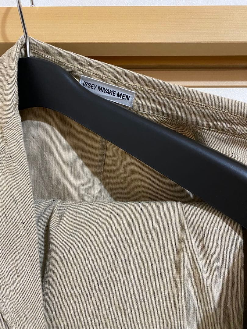 Issey Miyake Men シワベージュ ストライプスーツセット 夏用