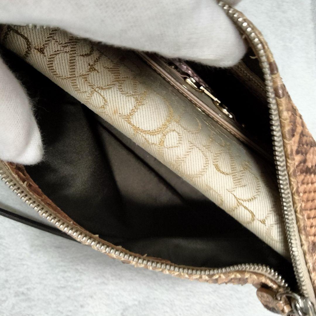 TOD'S パイソン ワンショルダーバッグ レザー ピンクベージュ