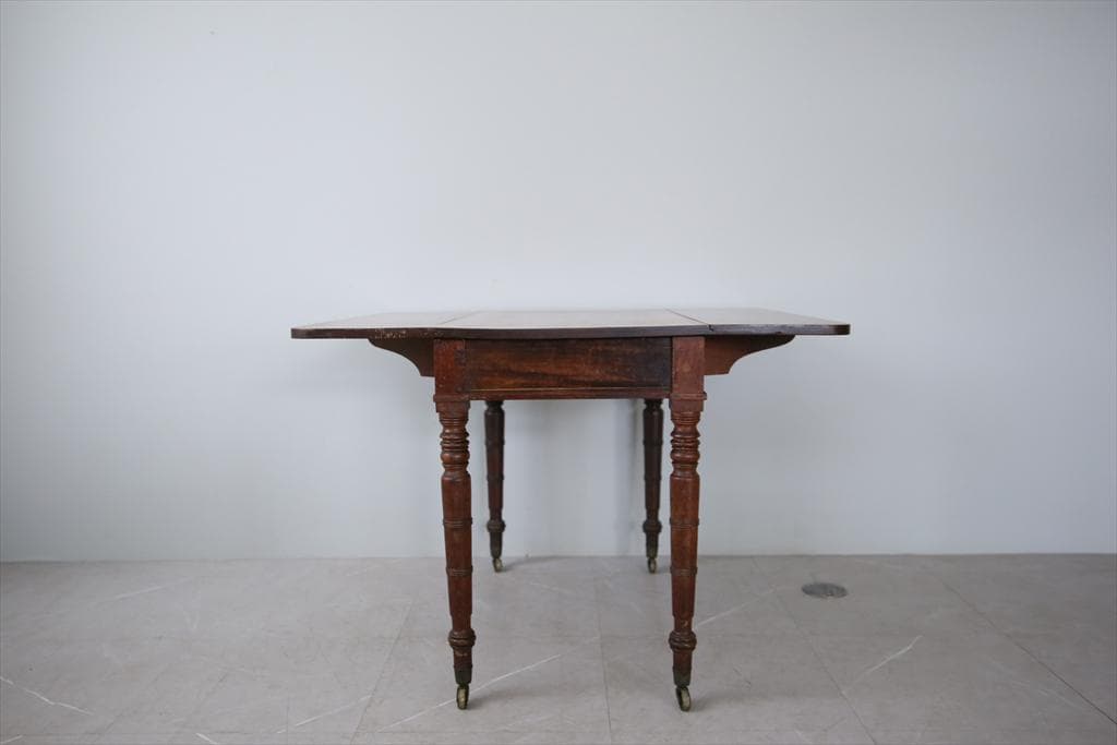 英国アンティーク木製ドロップリーフテーブル/バタフライ/ダイニング机92-113