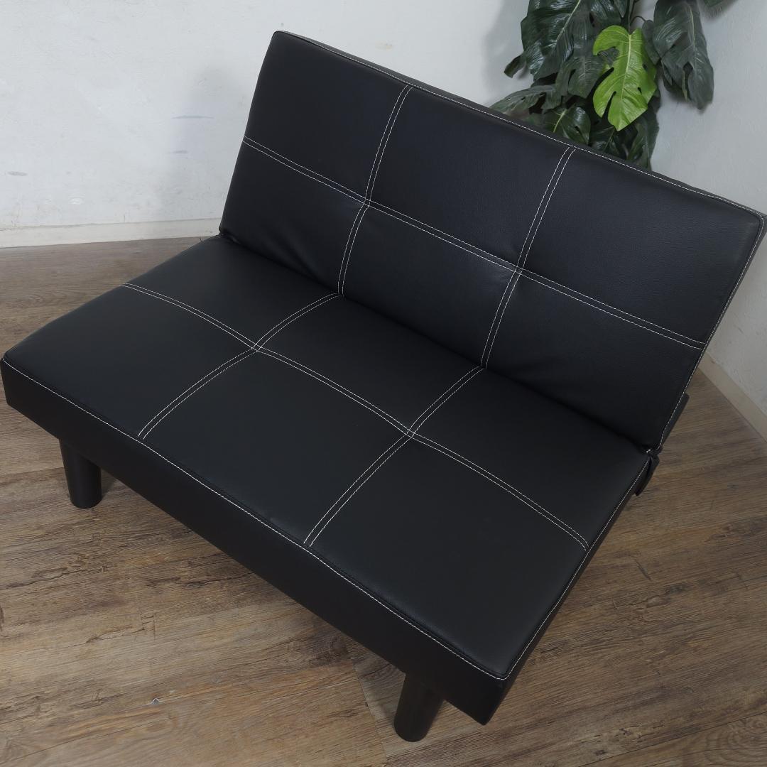 【新品】レザー張り リクライニングソファ　シンプル スタイリッシュ　アウトレット