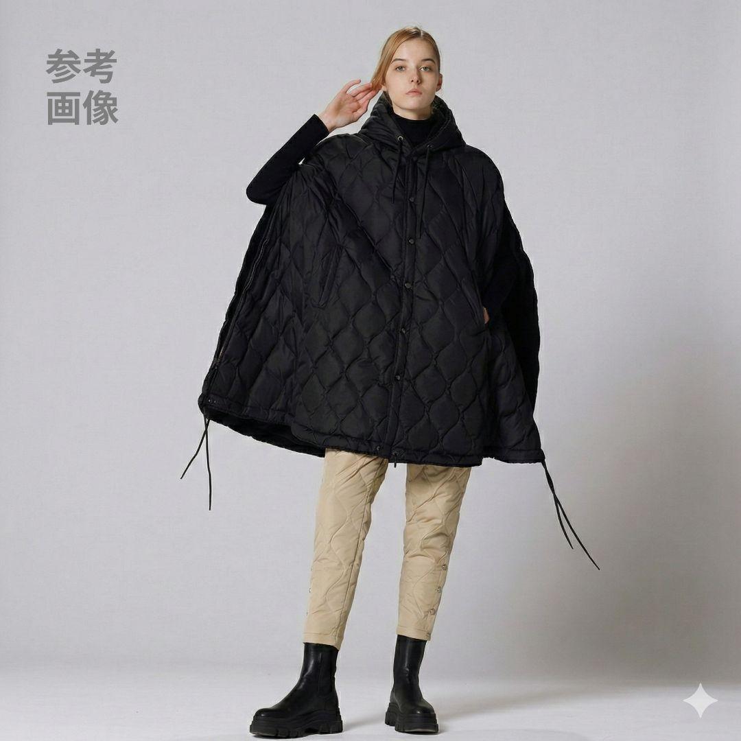 名作【美品】タイオン ミリタリーダウンケープ ポンチョ 希少黒×黒 ユニセックス