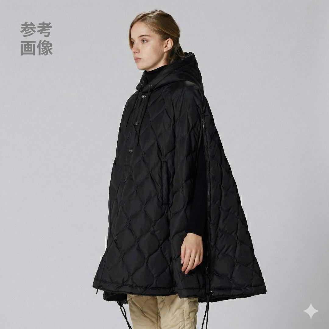 名作【美品】タイオン ミリタリーダウンケープ ポンチョ 希少黒×黒 ユニセックス