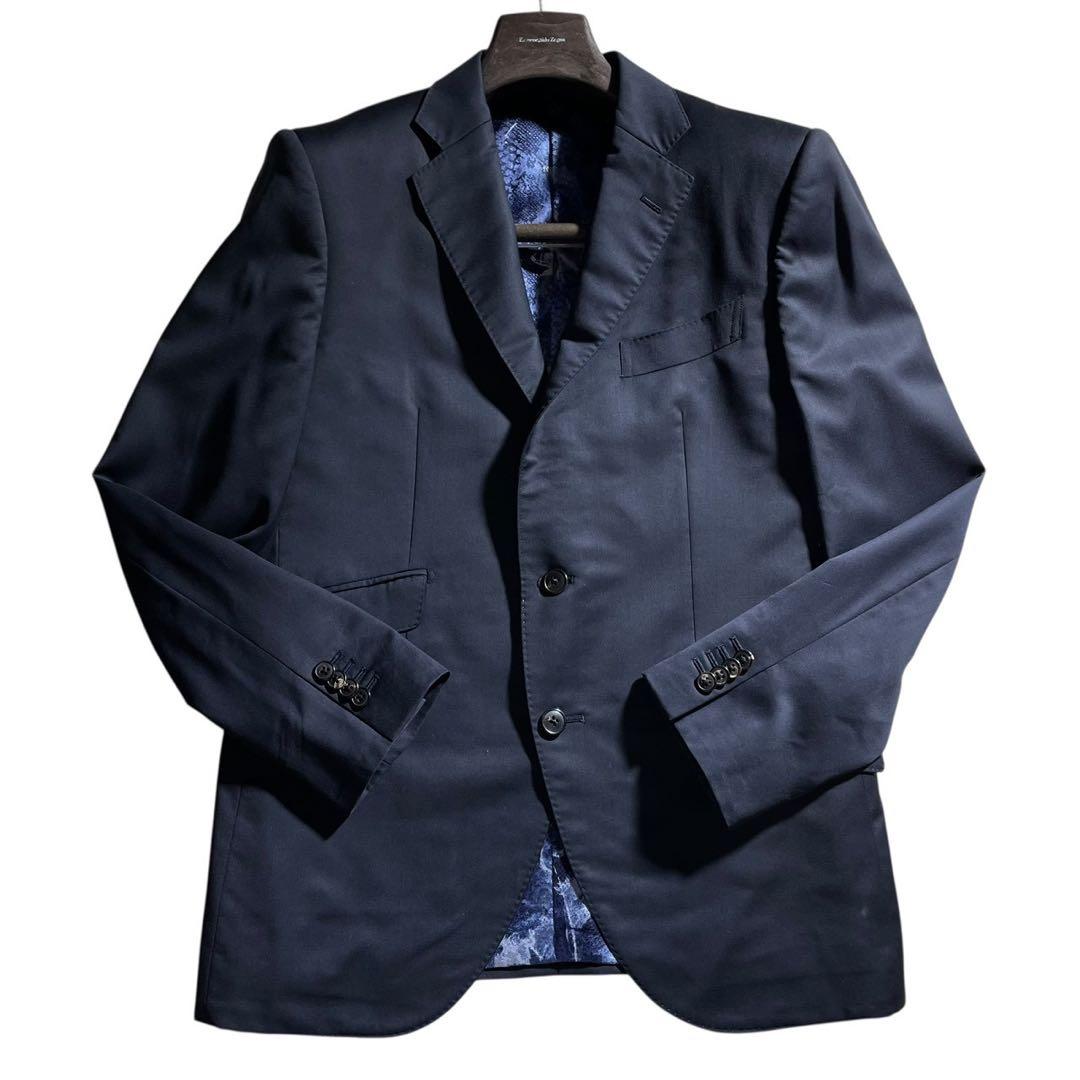 極美品 REDA 3ピース スーツ 裏地蛇柄 ネイビー イタリア生地 水牛ボタン