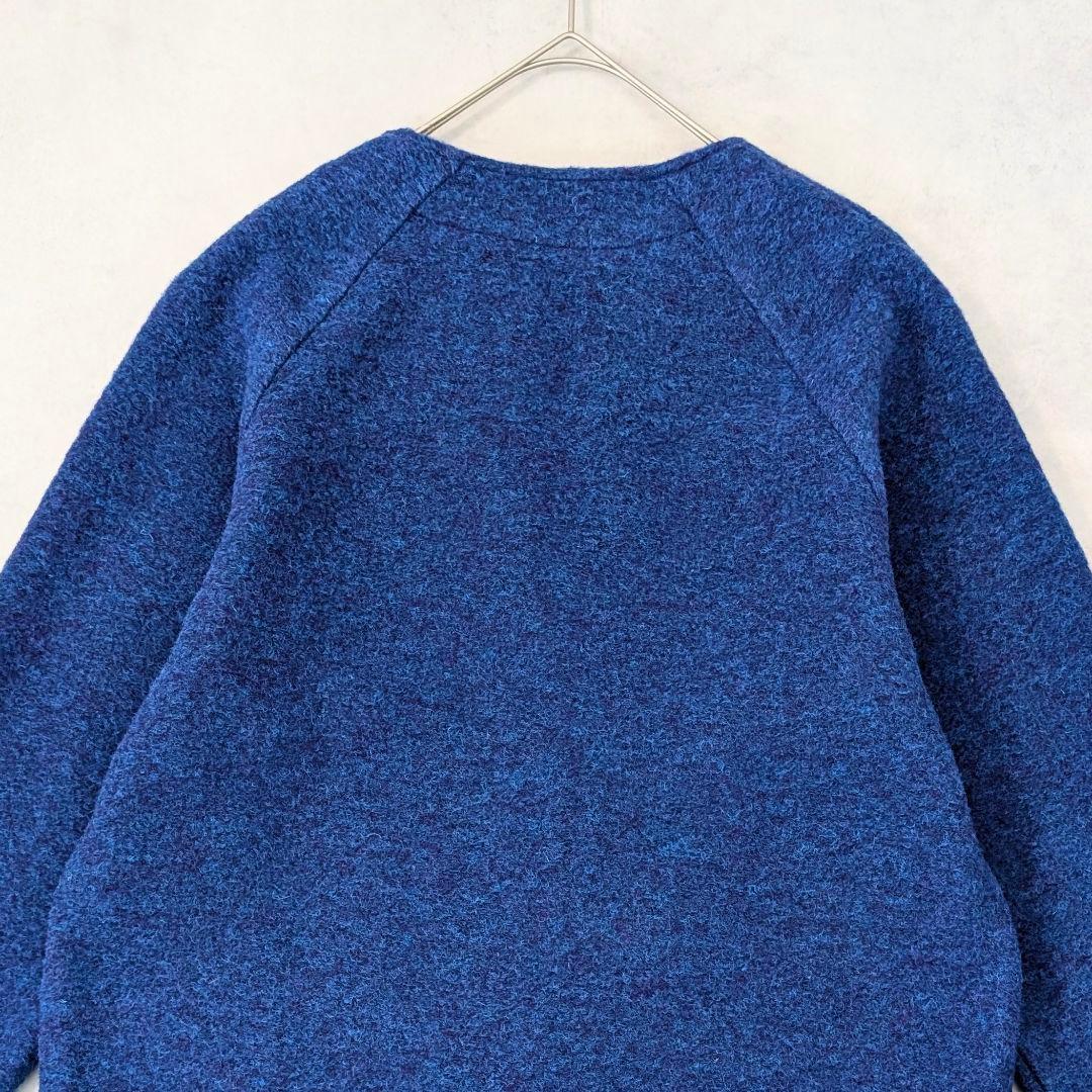 極美品★NOMBRE IMPAIR スライバーニットショートコート ブルー