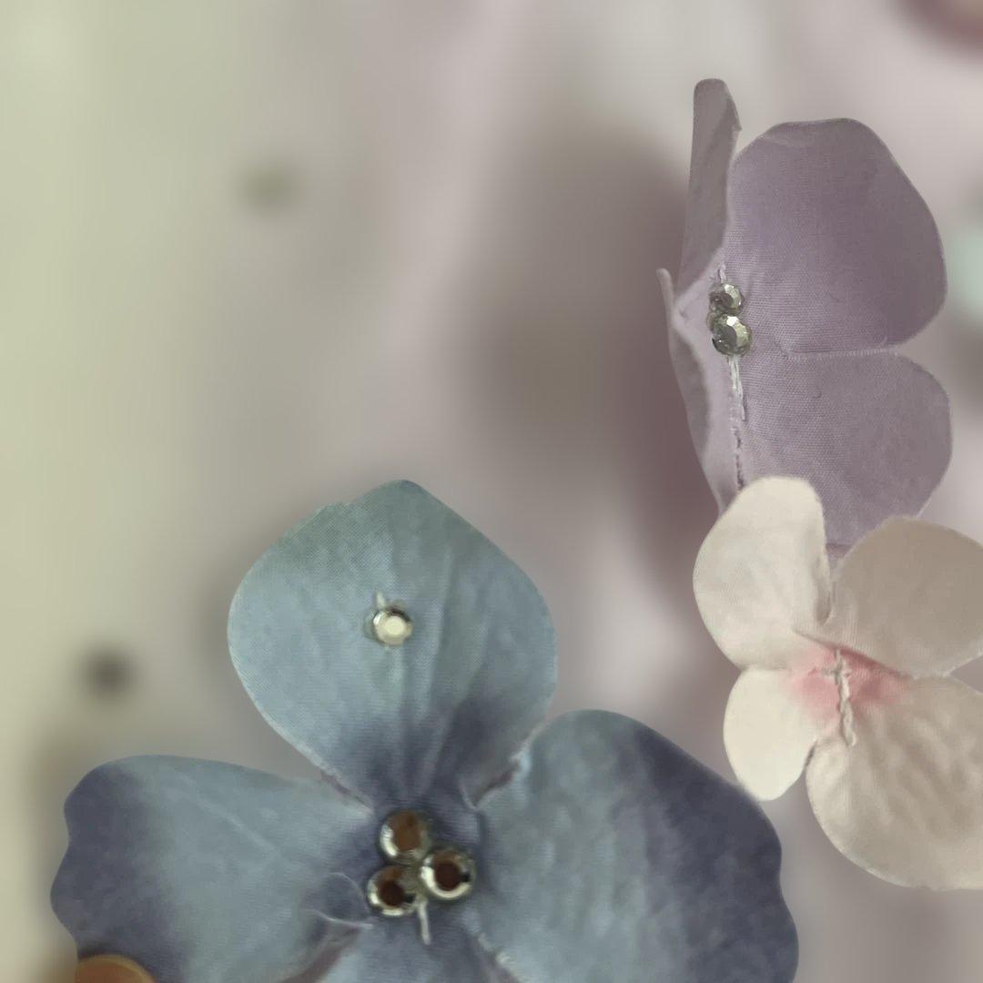 ドレスコグラデーションパープルオーガンジードレスフラワーリボン美品発表会