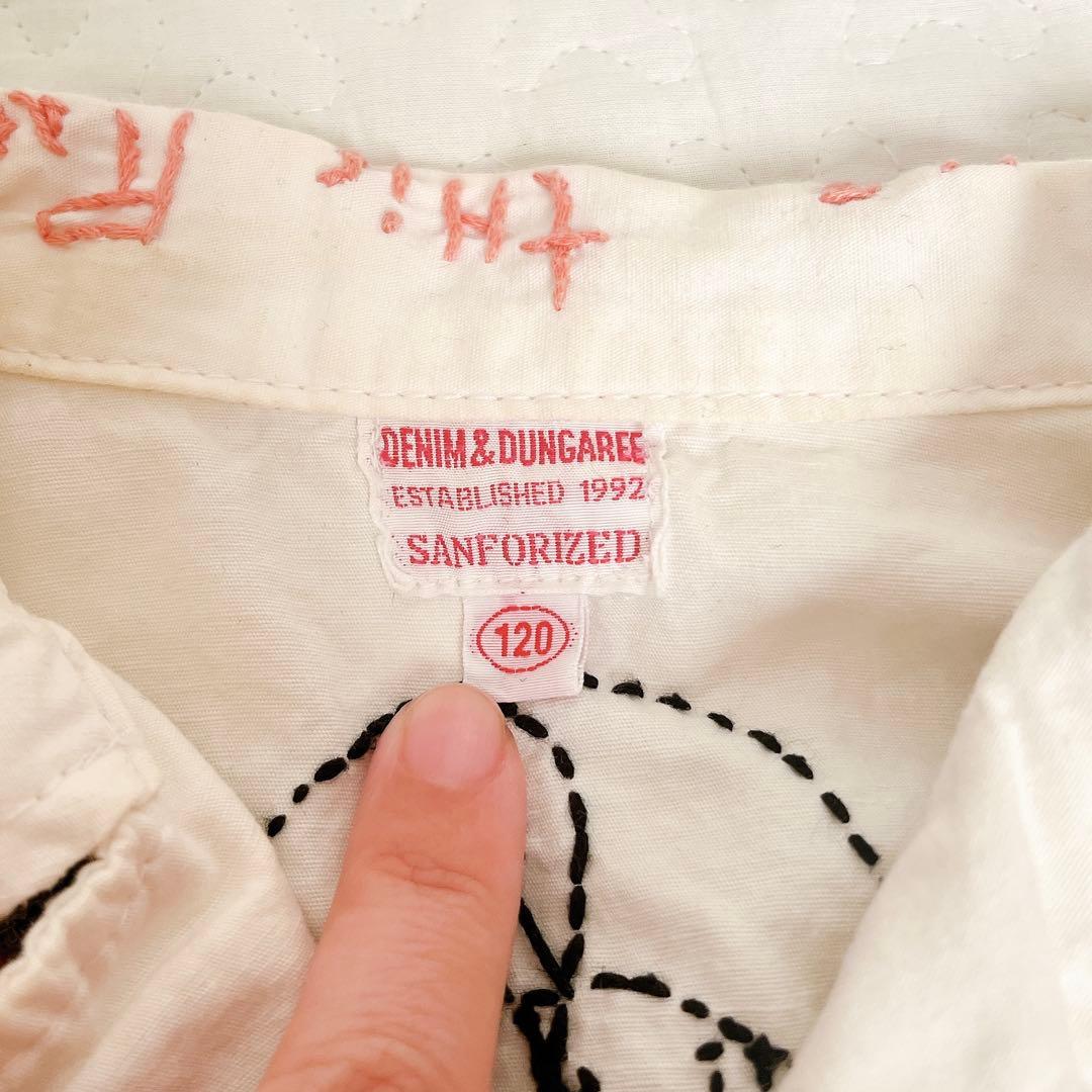 デニムダンガリー　総刺繍ジャケット　ショップコート　120