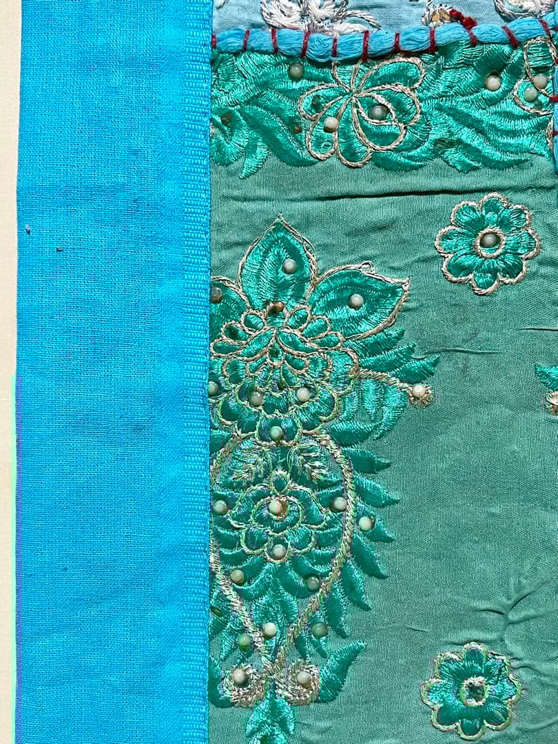 インド ビンテージ サリー パッチワーク タペストリー 刺繍 壁掛け 古布