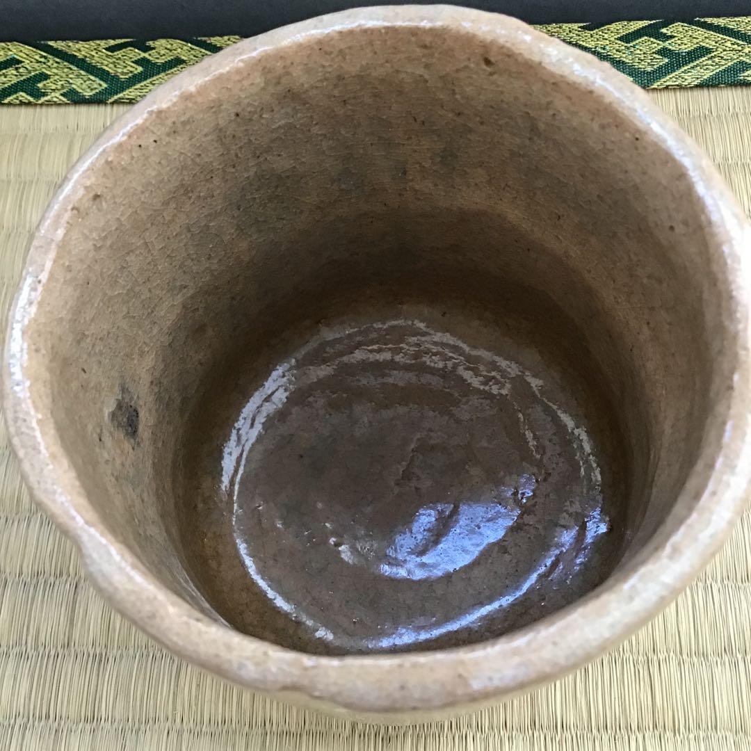 茶道具　筒茶盌　光悦写　雪片(せっぺん)　佐々木昭楽作　栞　共箱　N4TK1