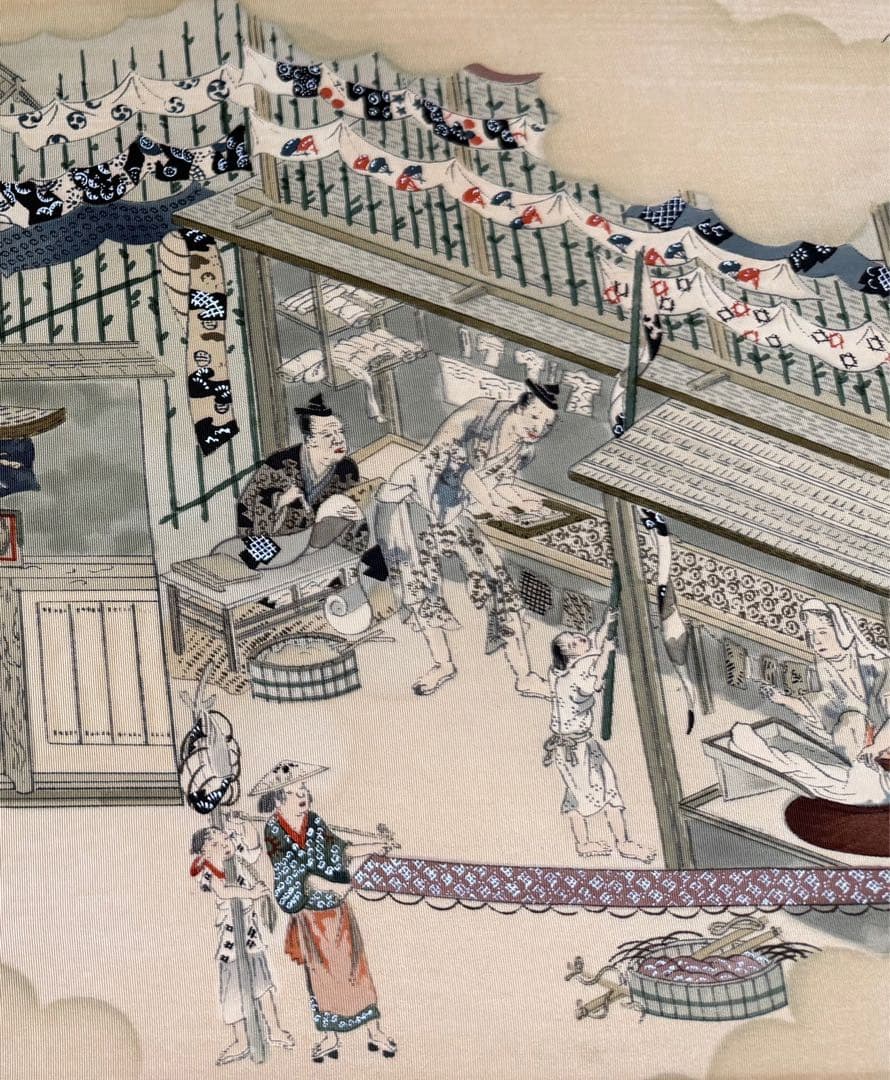 京都で見つけたヴィンテージ　江戸時代 浮世絵　絹　額入り