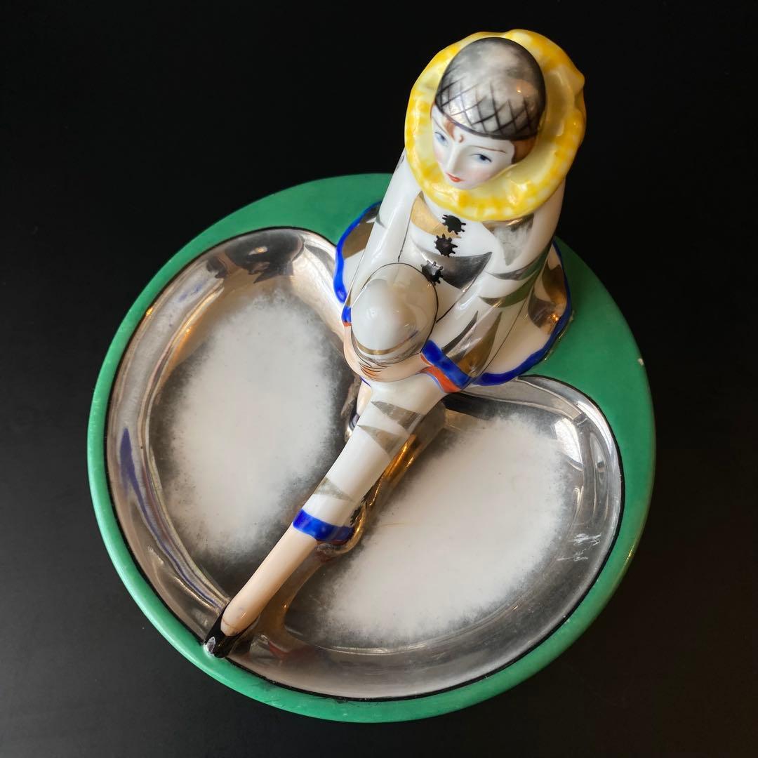 オールドノリタケ　ピエロ　アッシュトレイ　ピントレイ　アールデコ　ラスター彩