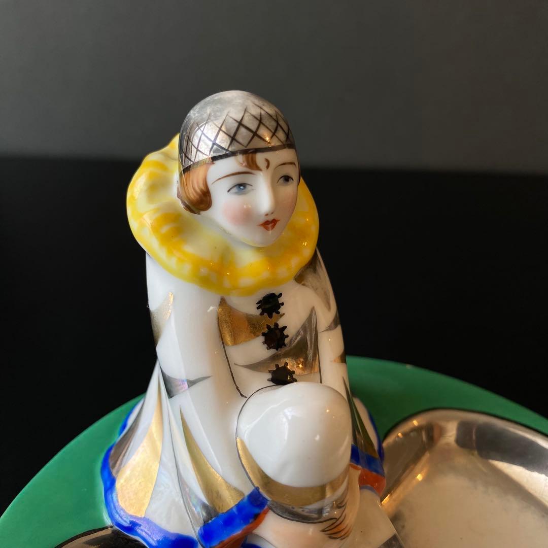 オールドノリタケ　ピエロ　アッシュトレイ　ピントレイ　アールデコ　ラスター彩