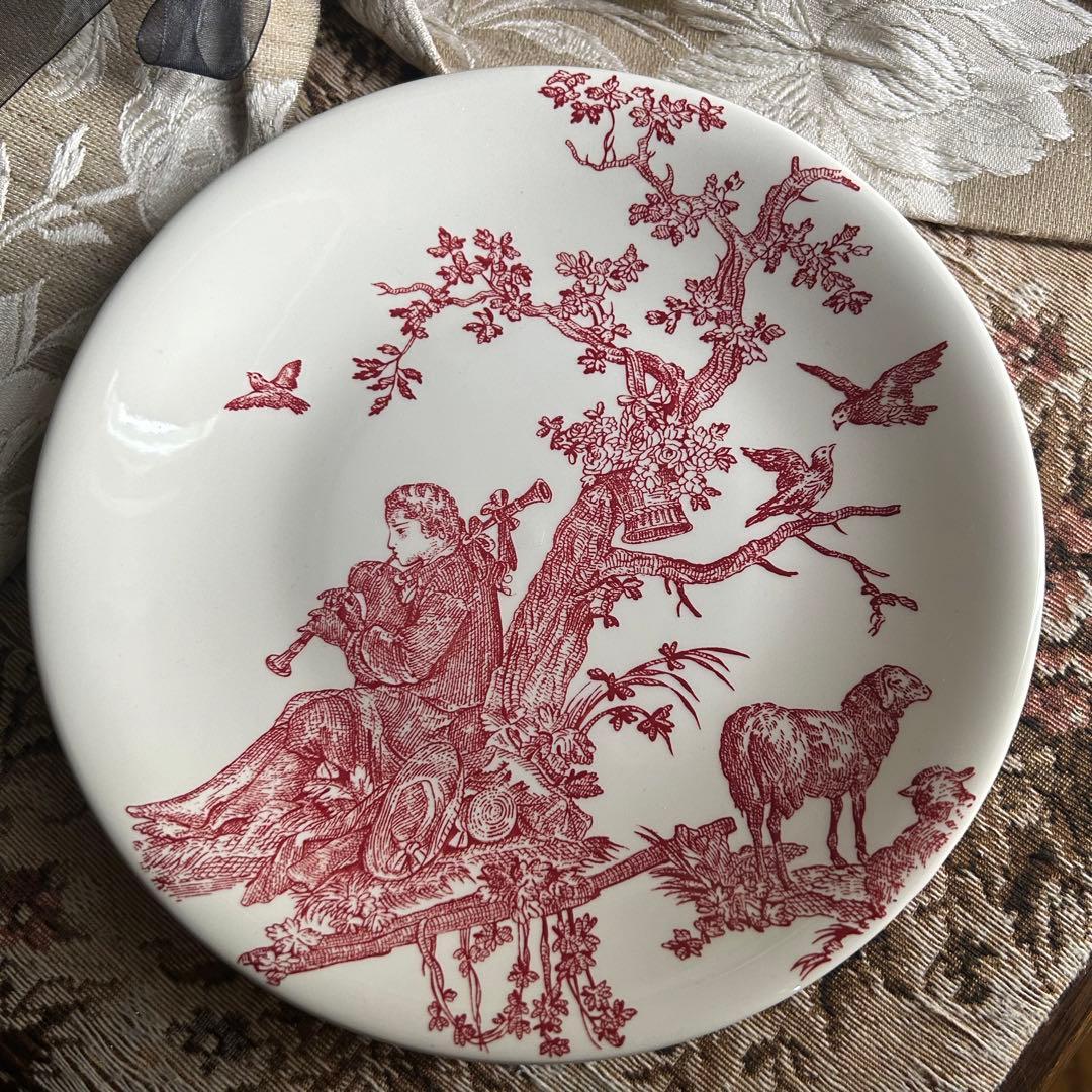 希少フランスGien【 Toile de Jouy 】トワルドジュイ プレート大