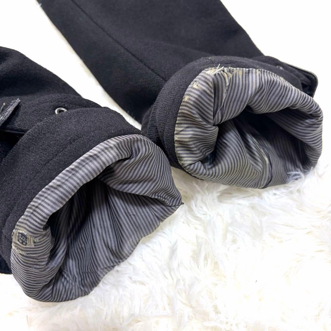 バーバリーブラックレーベル ナポレオン カシミヤ ベルト ロング丈 黒 M