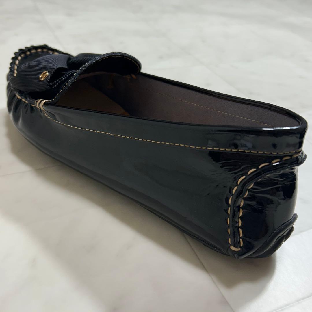 LANVIN en Bleu ローファー モカシン エナメル リボン 24cm