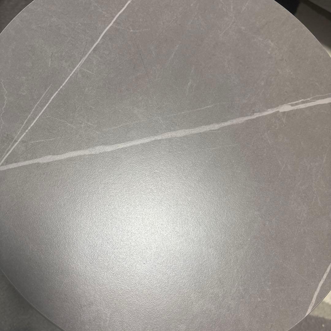 グレー 円形 人工大理石テーブル