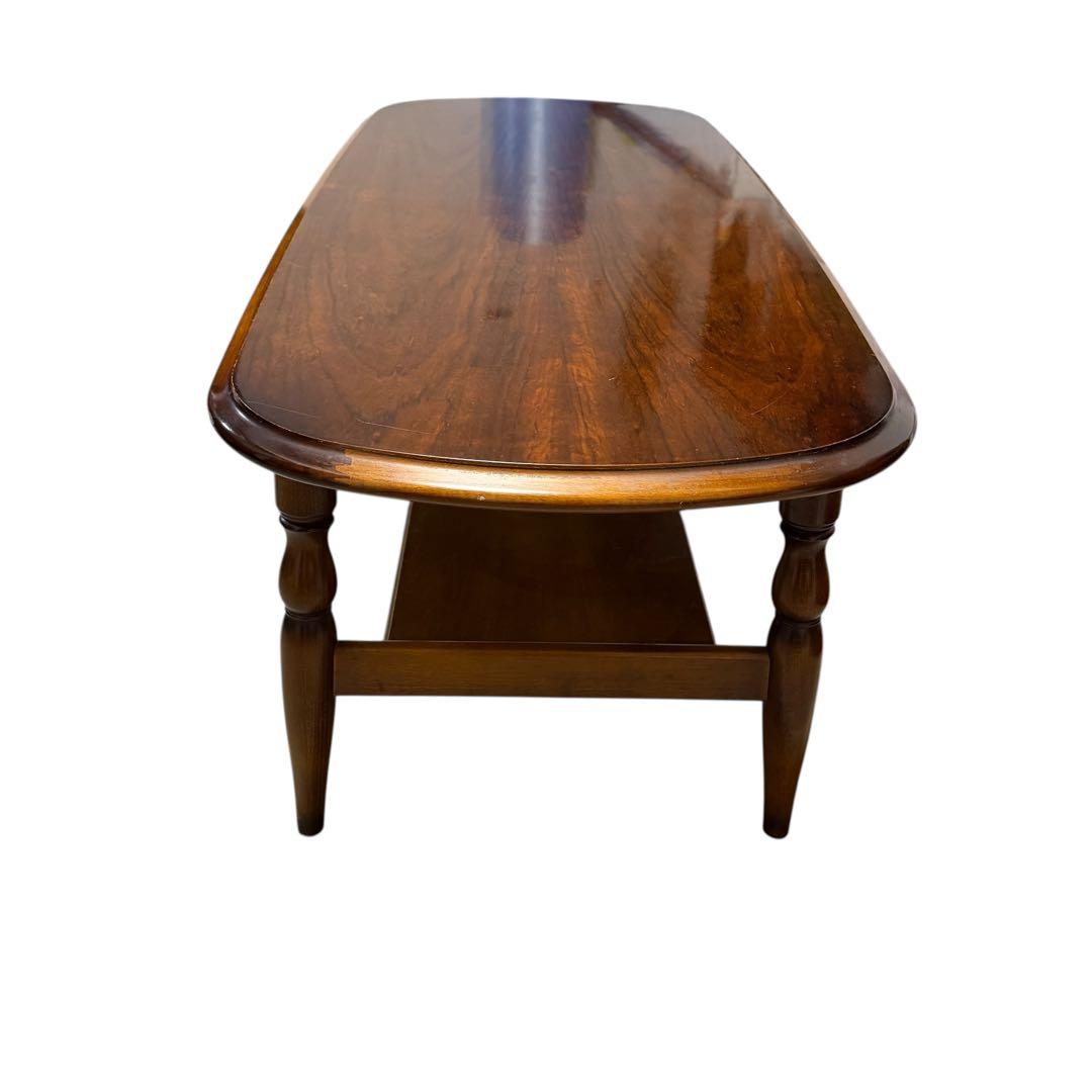 レアデザイン カリモク オーバル コーヒーテーブル 棚付き