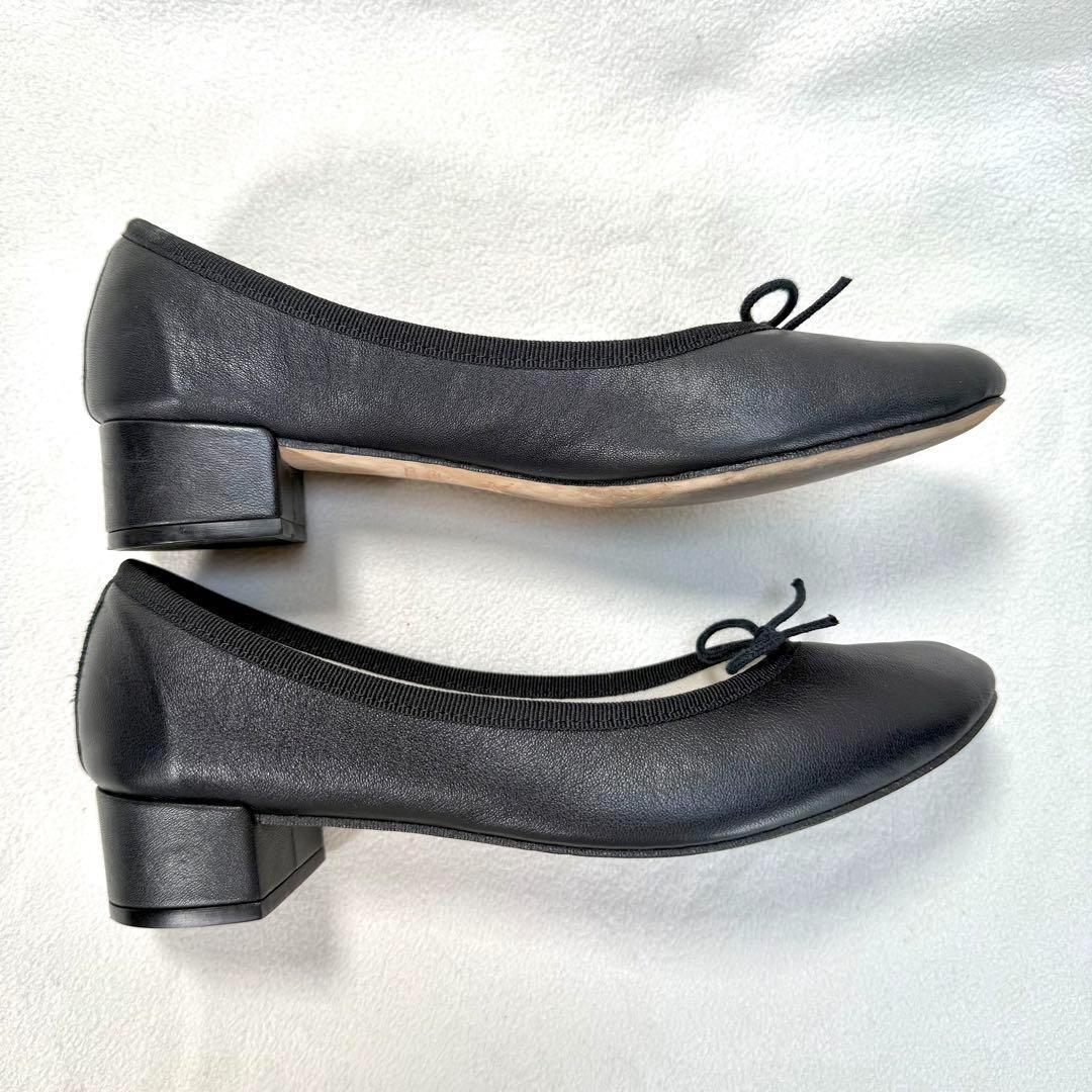 極美品✨レペット カミーユ バレエシューズ ブラック レザー リボン 37.5