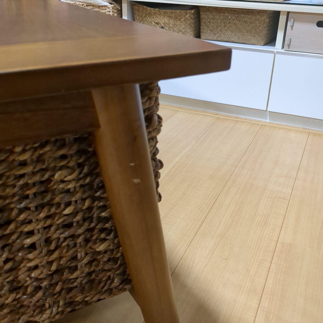 送料無料　アパカ素材の収納付きセンターテーブル