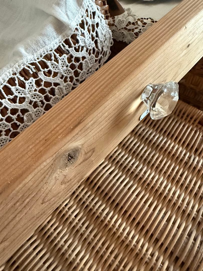 気まぐれ工房ஐ木とガラスのつまみの壁掛けフックஐビンテージ・アンティーク