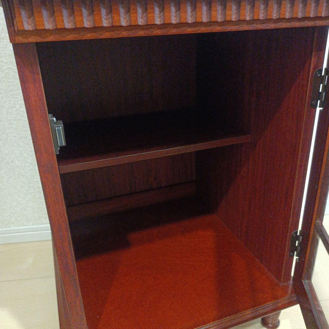 昭和レトロ　アンティーク　木製電話台・ファックス台 2段式 　四国工芸