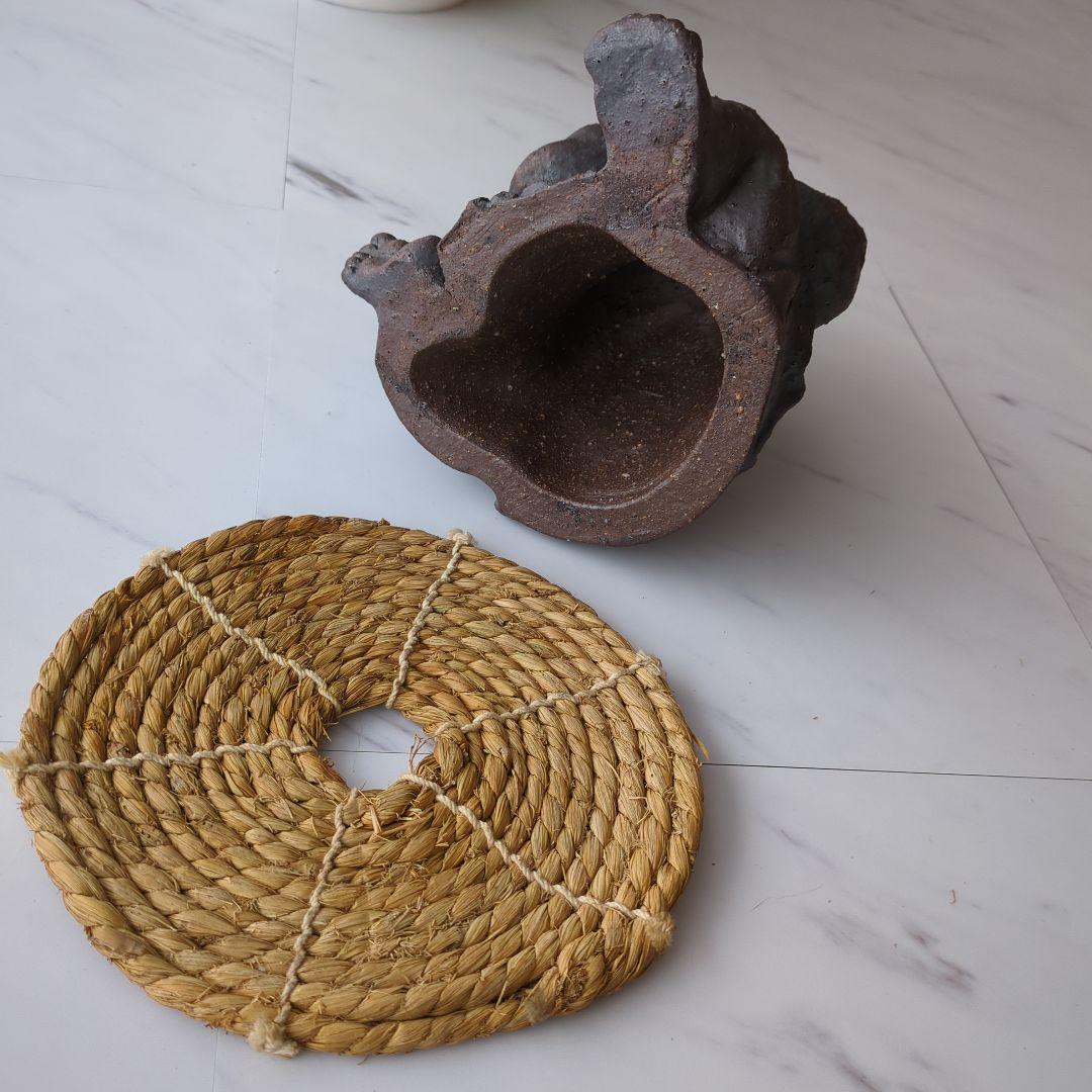 【村秀鬼瓦工房】鬼もひるね 金棒 鬼の置物 安田瓦 装飾瓦 新潟県 工芸品