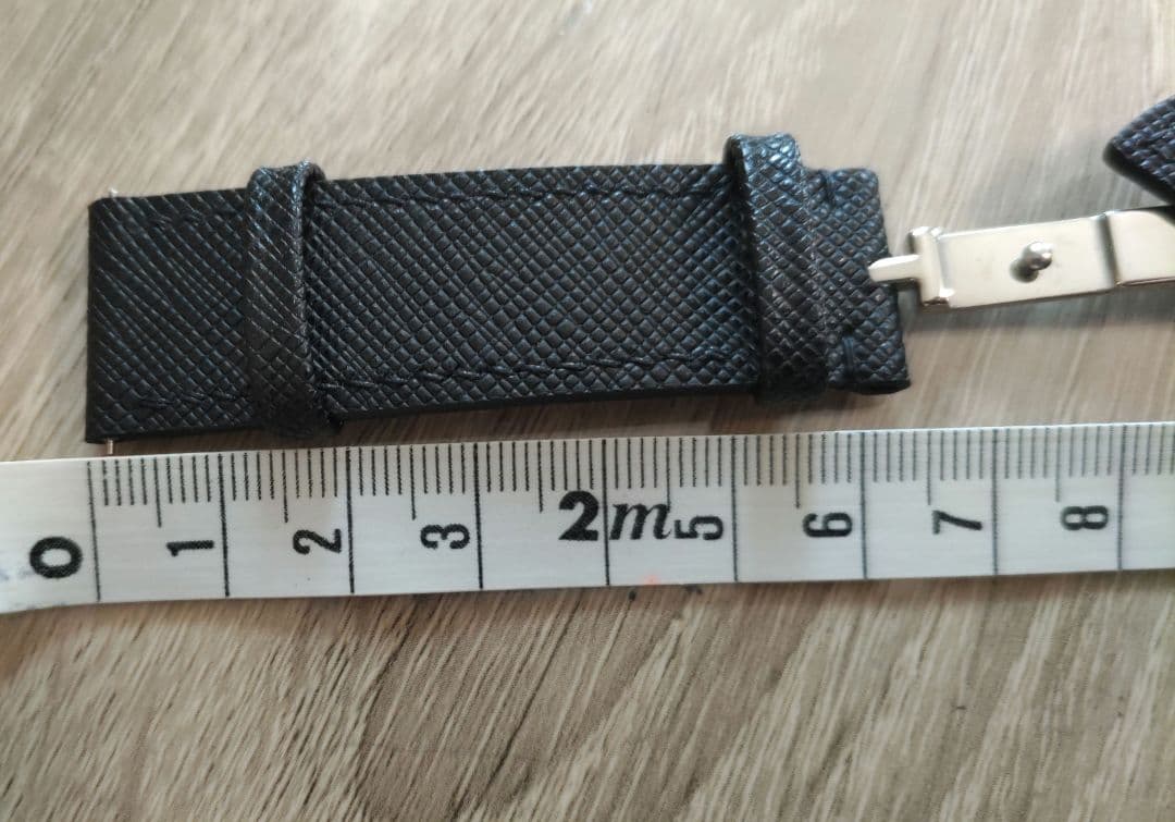 monstraps オーダーメイド サフィアーノ レザー 時計ベルト 黒