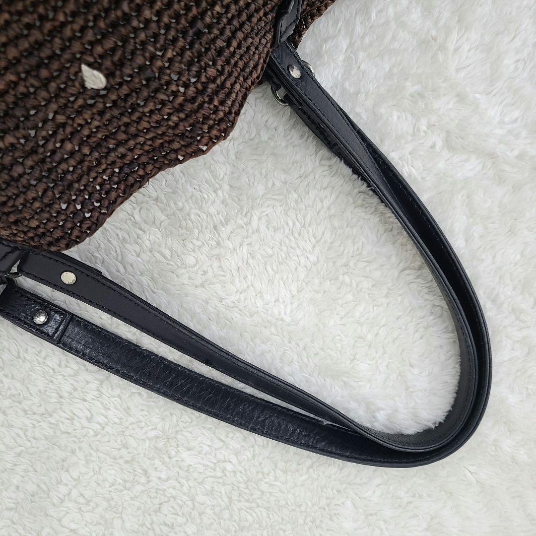 【人気】　ヘレンカミンスキー　かごバッグ　トート　ラフィア　バケツ型　ブラウン