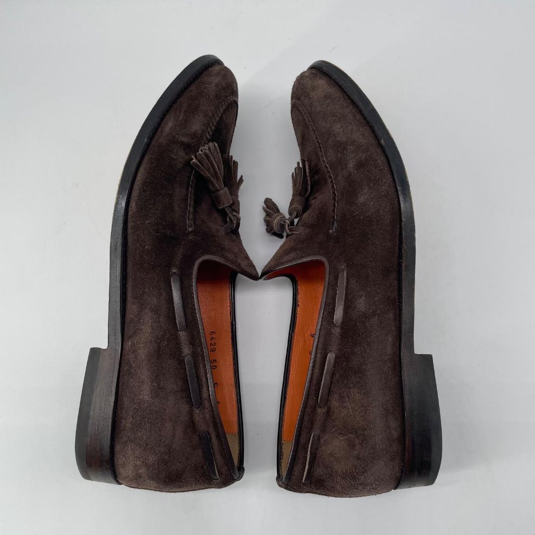 16072✨良品✨サントーニ スエード タッセルローファー 6 1/2 ブラウン