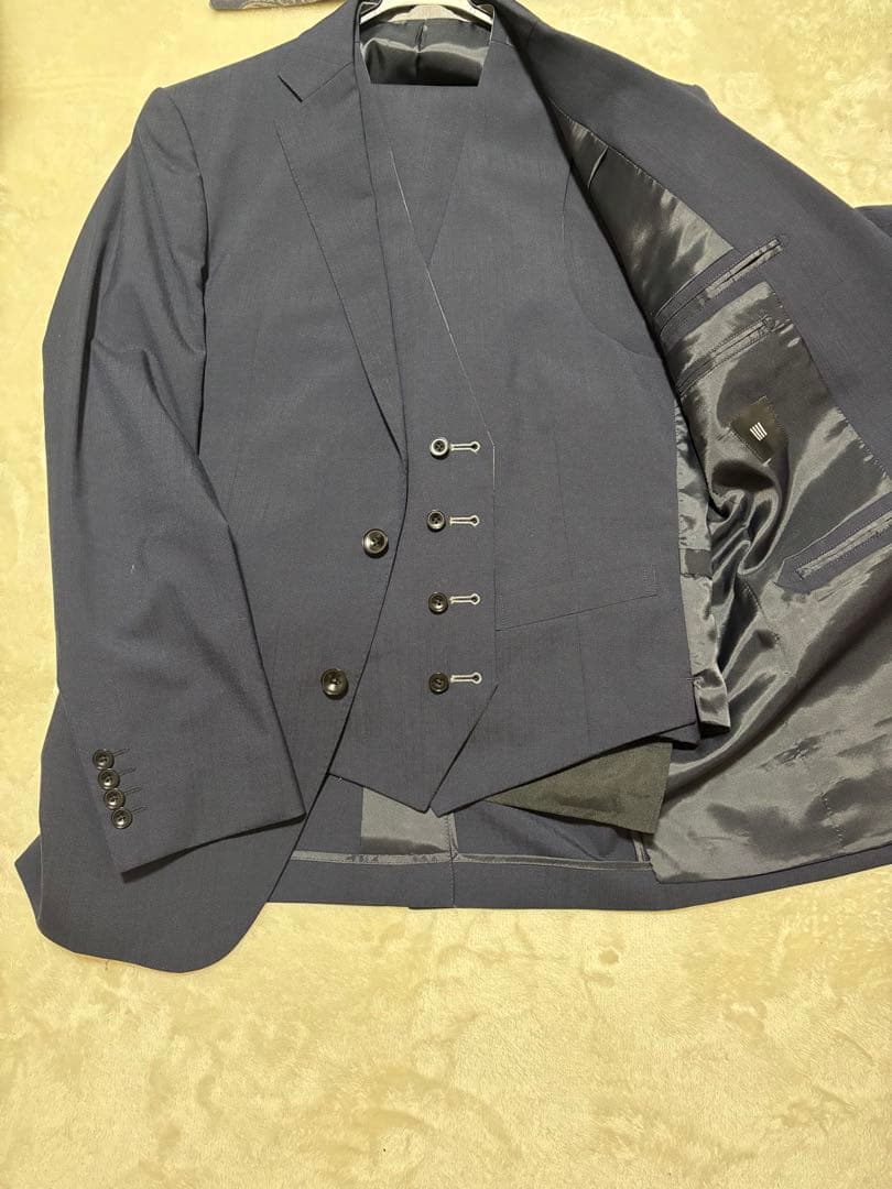 かずぅ　美品　SUIT SELECT 3ピース　セットアップ ネイビー リ