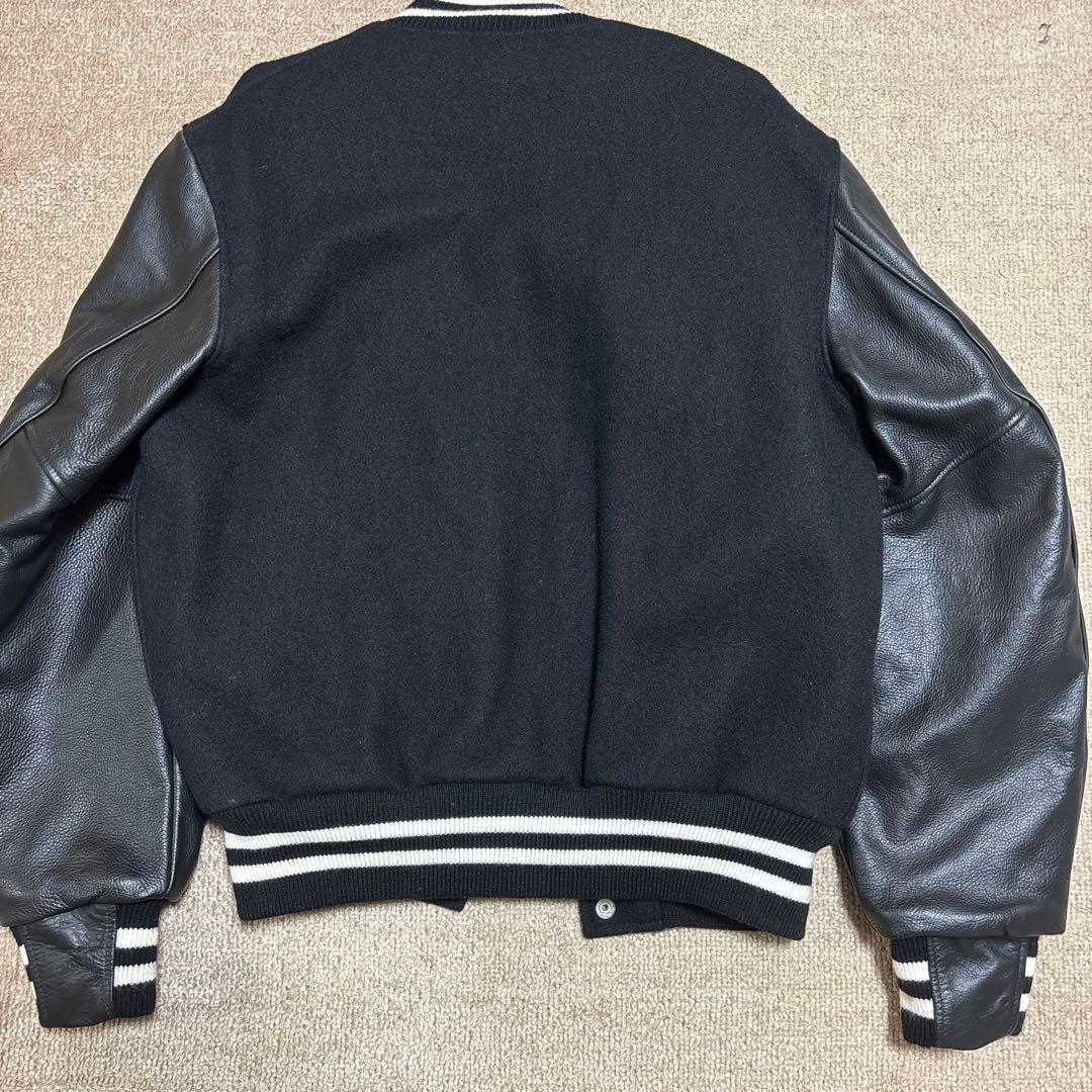 【早い者勝ち】訳ありゴールデンベアスタジャン黒ブラックレザーMサイズスタジャン
