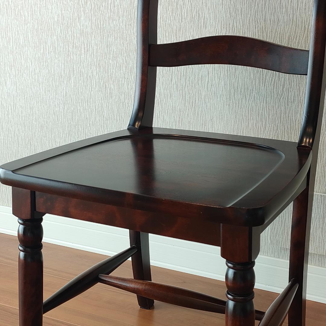 〈美品〉北海道民芸　ダイニングチェア　ラダーバック　樺材