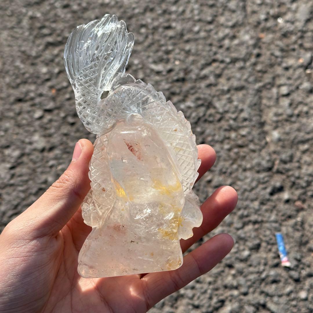 天然石水晶の龍　置物　ご購入前に在庫確認必要G.277