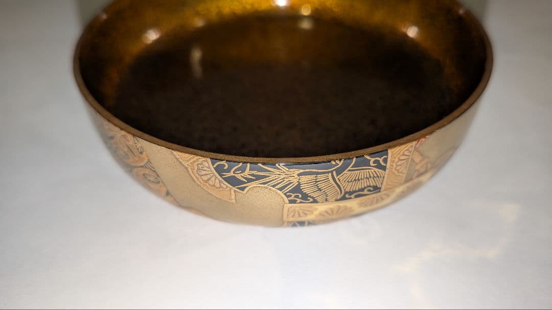 『舞楽蒔絵』平棗　小百合作　輪島塗　内金梨子地　高小百合　塗師茶道具茶器共布共箱