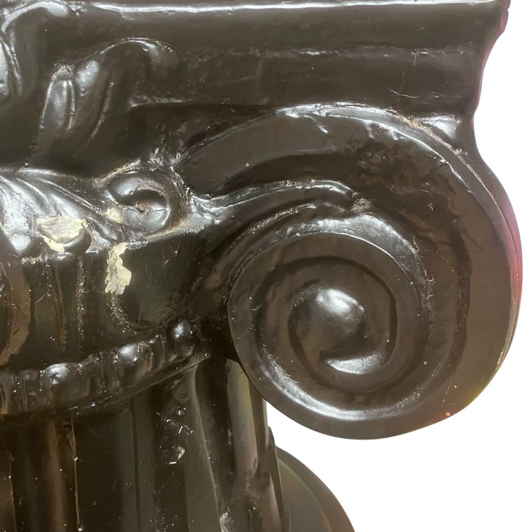 古代イオニア式 ガラス天板テーブル 特徴的な柱デザイン ロココ調　アンティーク